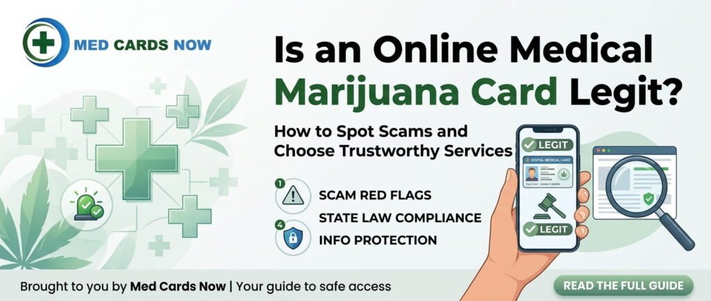 Is an online medical marijuana card legit? A patient verifying a telehealth medical card provide